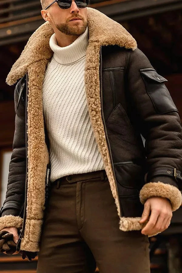 Lenz | Camel Stijlvol Vliegend Leren Jack voor Heren | Luxe en Comfort