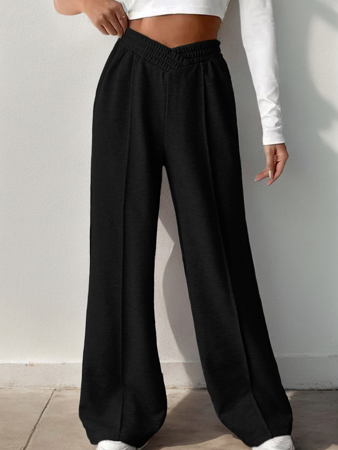 Elastische Taille Wijde Broek met Pockets - Comfort en Stijl