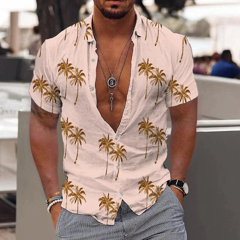 Joshua – Chemise Homme en Lin à Manches Courtes Respirante et Légère