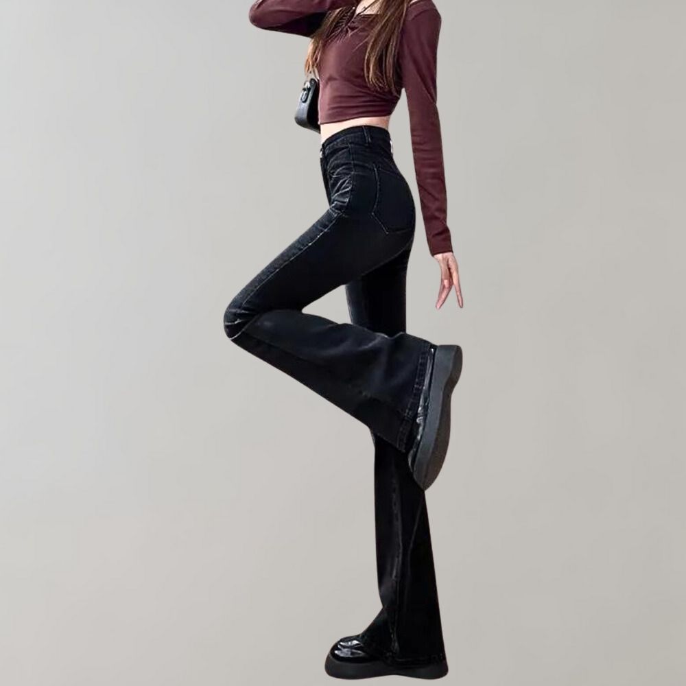 Pantalon Large Noir Aija | Pantalon Femme Élégant et Confortable