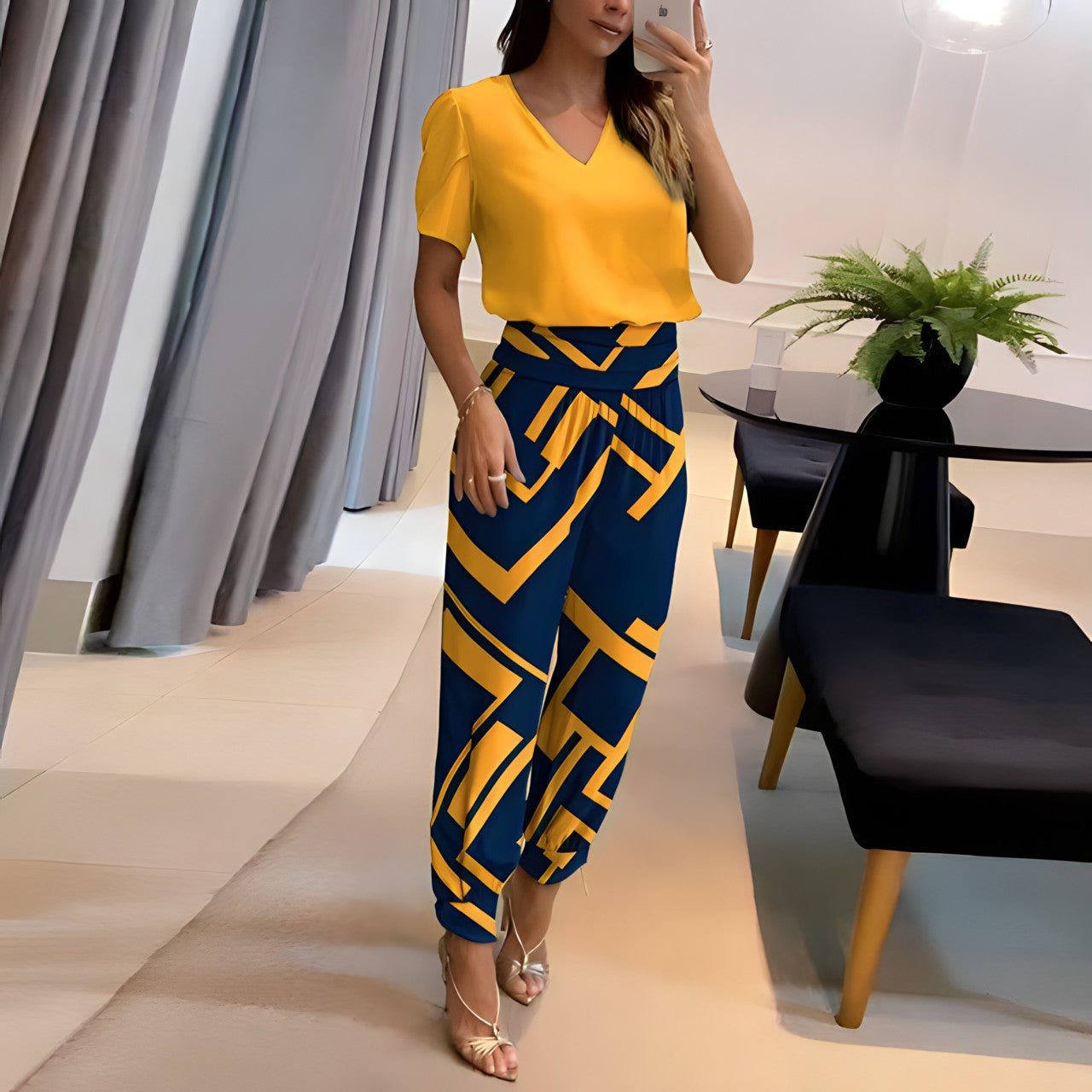 Alexandra | Trendy Blouse en Broek Set