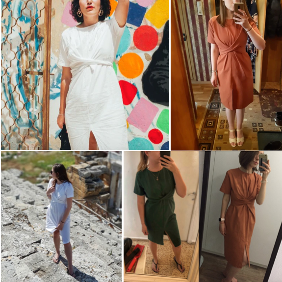 Mubilux Murk | Elegante Twist Taille en Front Slit Midi Dress