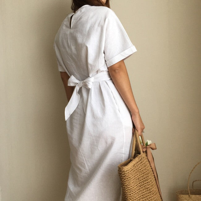 Mubilux Murk | Elegante Twist Taille en Front Slit Midi Dress
