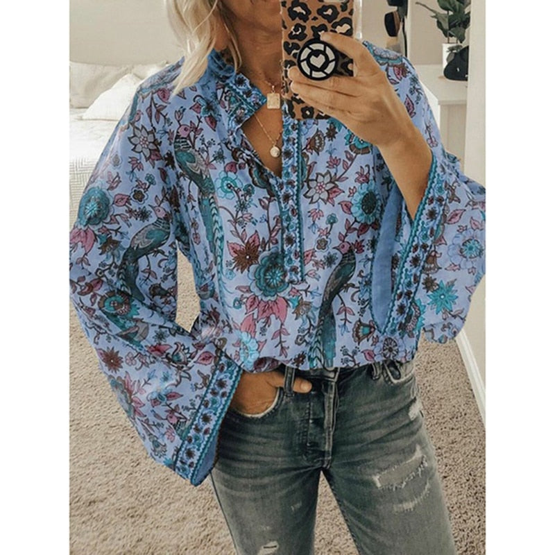Mubilux Boho Blouse | Elegant Boho Chic Dames Overhemd