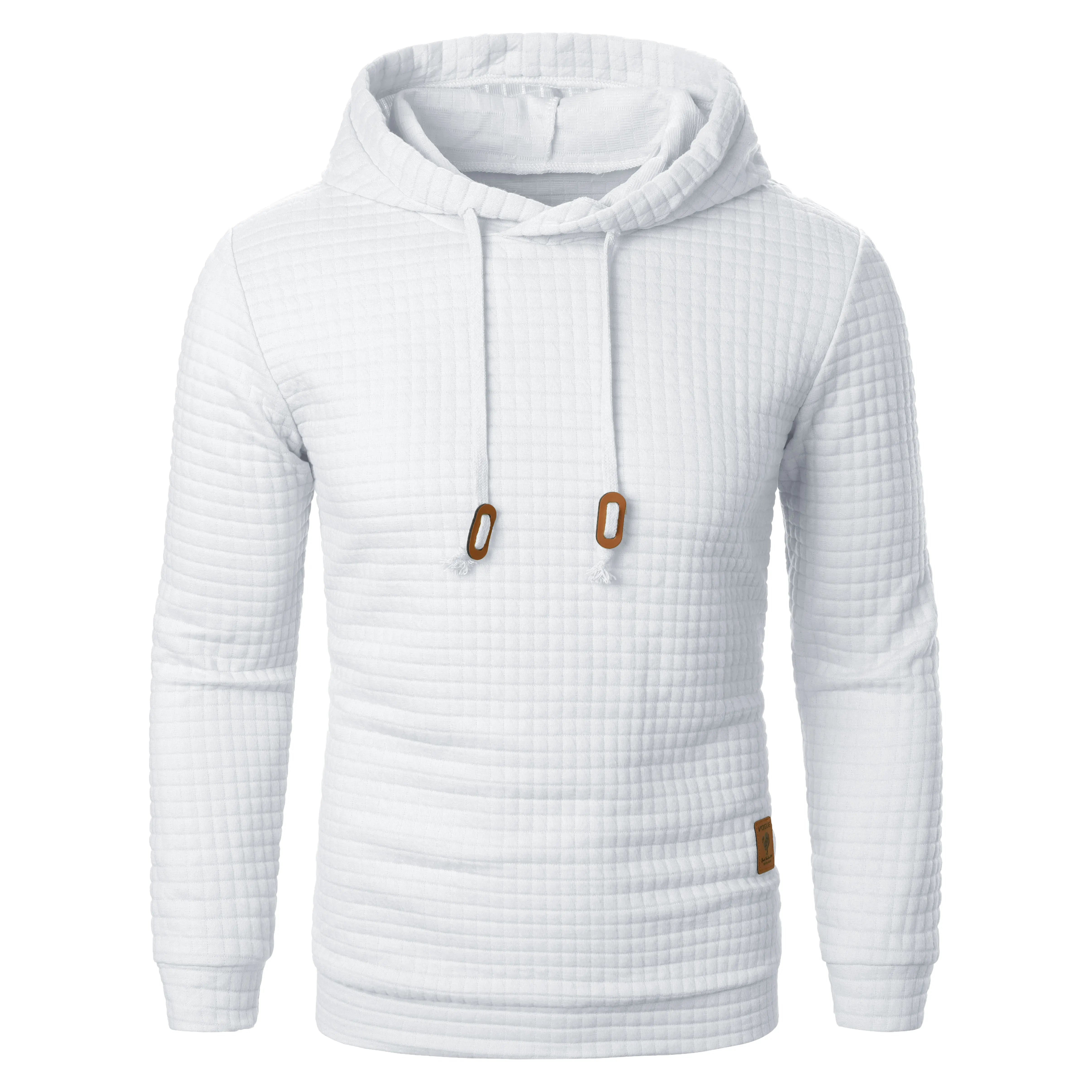 Mubilux Jacq - Heren Herfst/Winter Hoodie Sweatshirt met Jacquard Ruitpatroon, Stijlvol en Warm