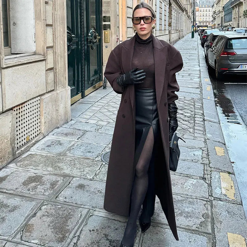 Dames Trenchcoat met Oversized Schoudervulling | Modieus en Comfortabel