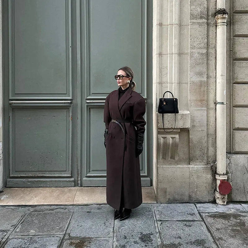 Dames Trenchcoat met Oversized Schoudervulling | Modieus en Comfortabel