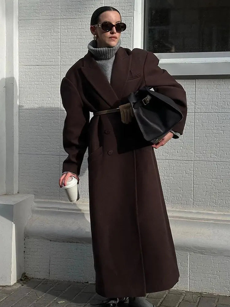 Dames Trenchcoat met Oversized Schoudervulling | Modieus en Comfortabel