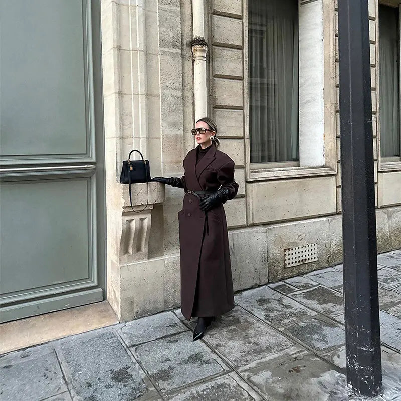 Dames Trenchcoat met Oversized Schoudervulling | Modieus en Comfortabel