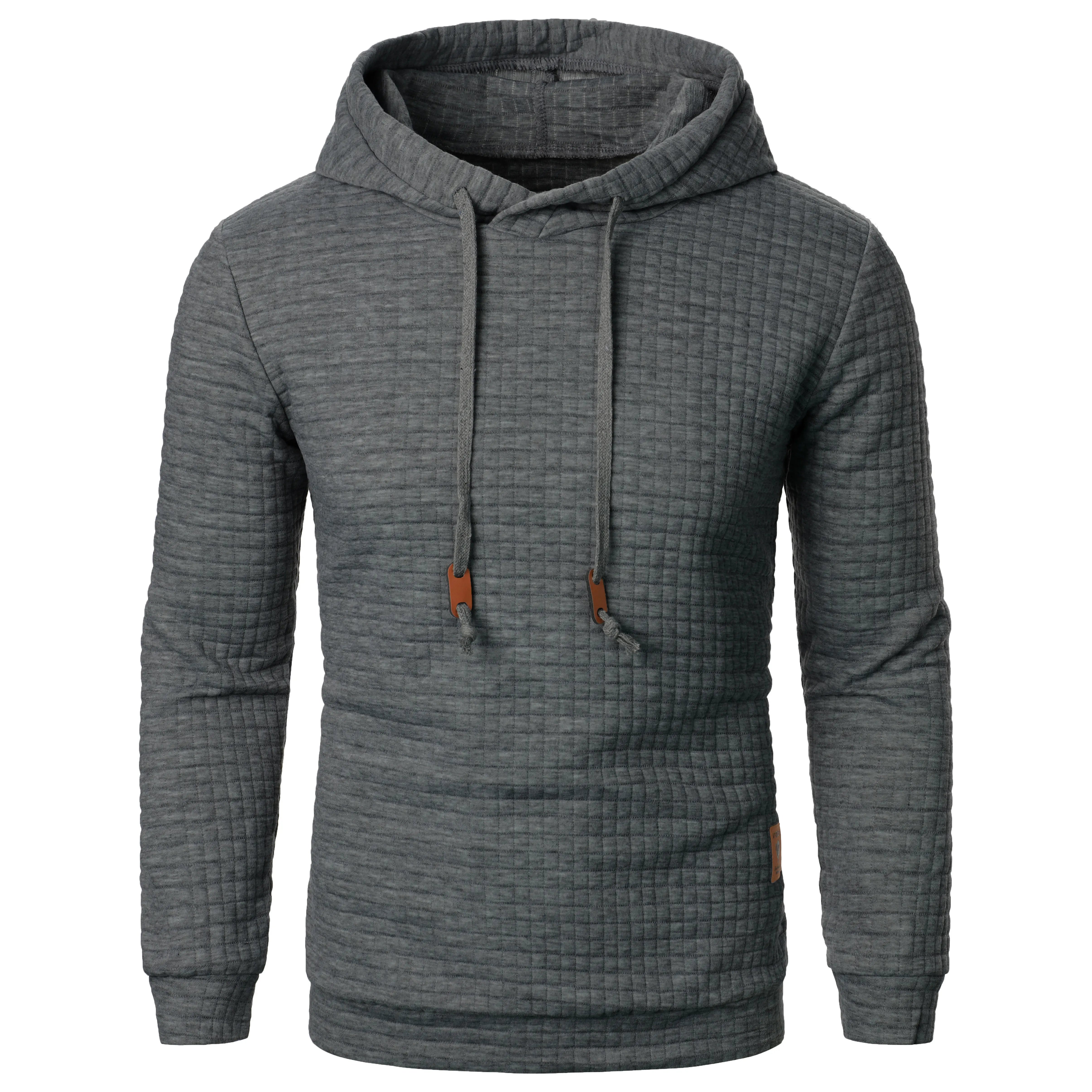 Mubilux Jacq - Heren Herfst/Winter Hoodie Sweatshirt met Jacquard Ruitpatroon, Stijlvol en Warm