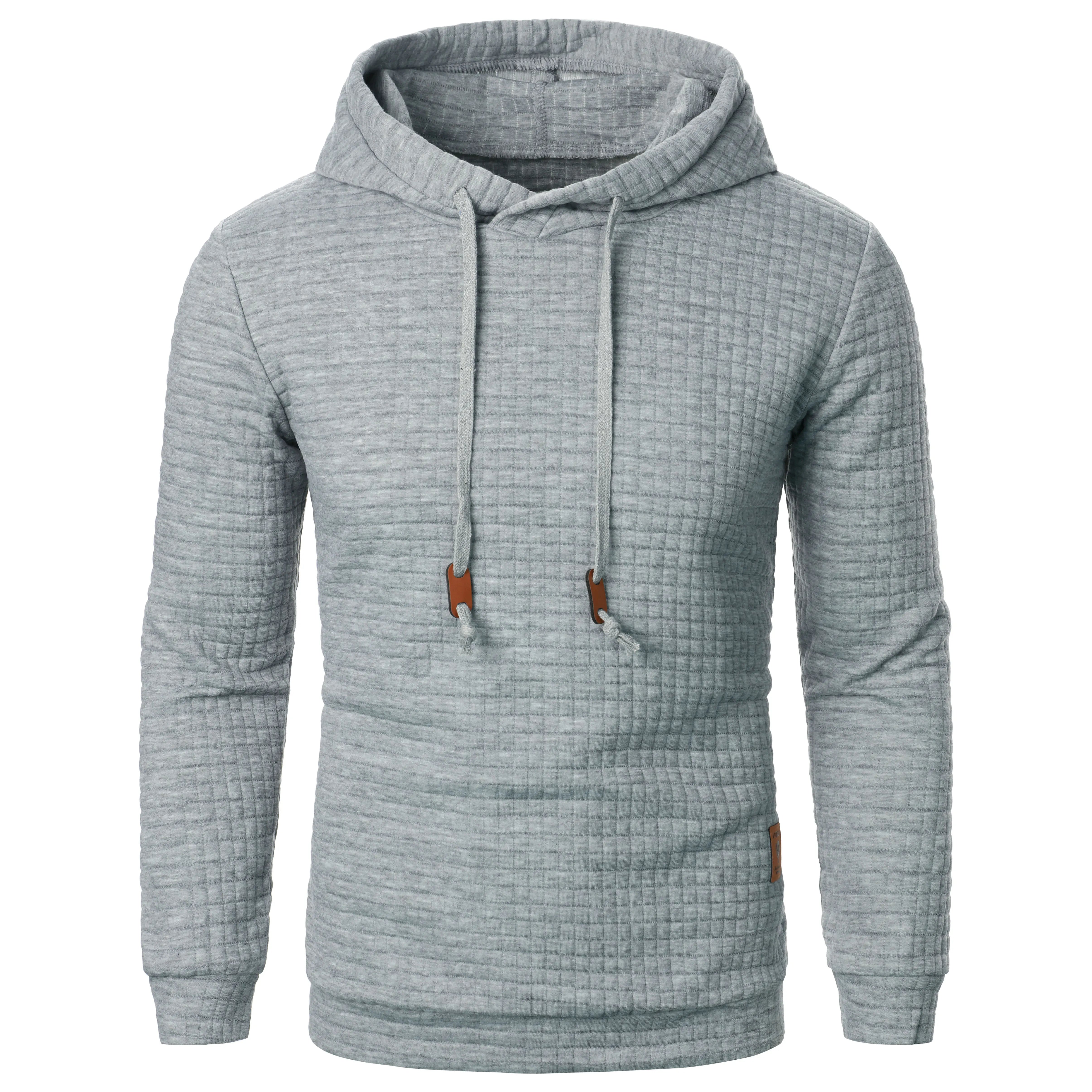 Mubilux Jacq - Heren Herfst/Winter Hoodie Sweatshirt met Jacquard Ruitpatroon, Stijlvol en Warm