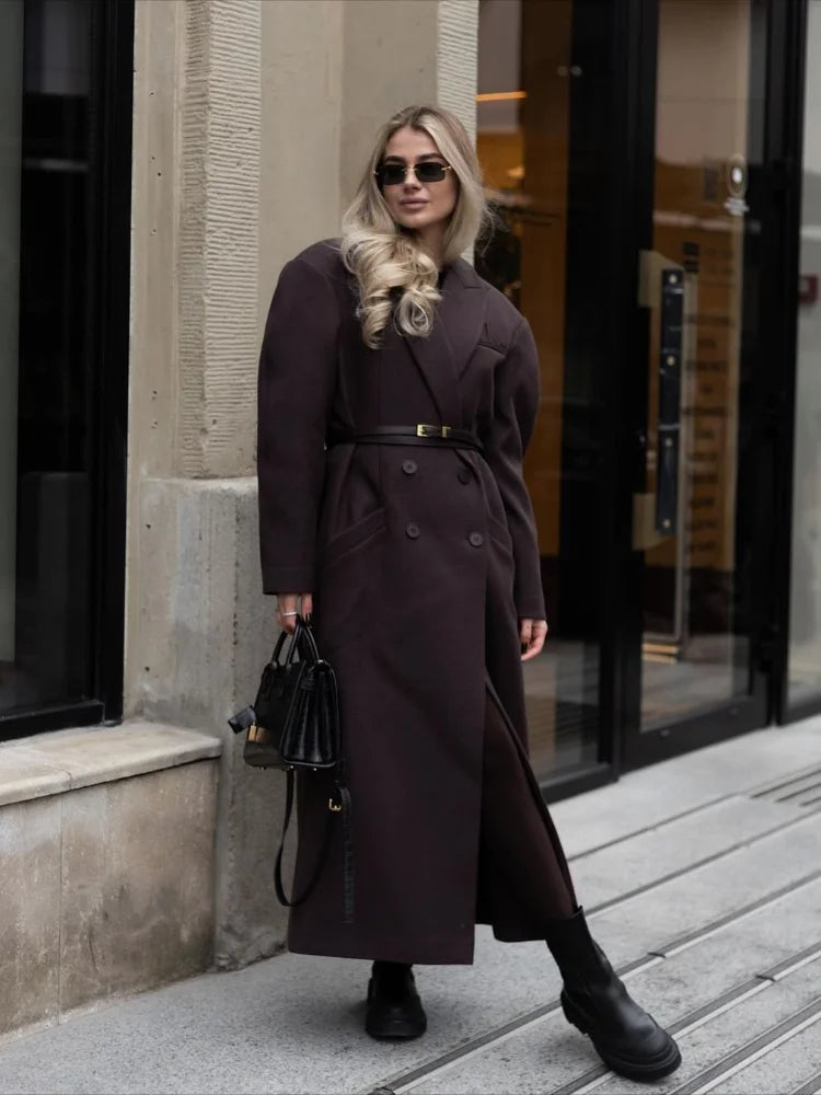 Dames Trenchcoat met Oversized Schoudervulling | Modieus en Comfortabel