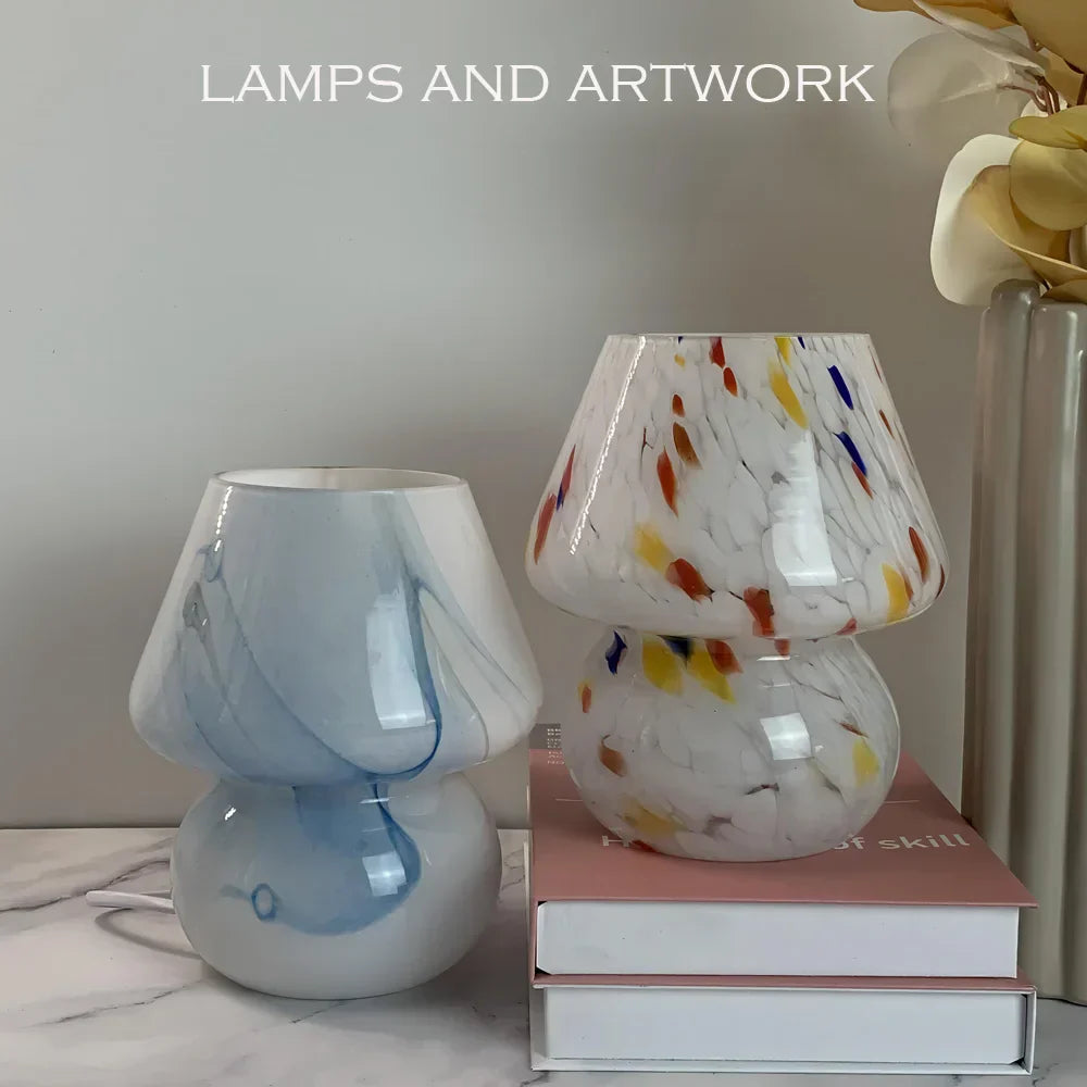 LumiMush Esthetische Glazen Paddenstoellamp met Warme Sfeerverlichting