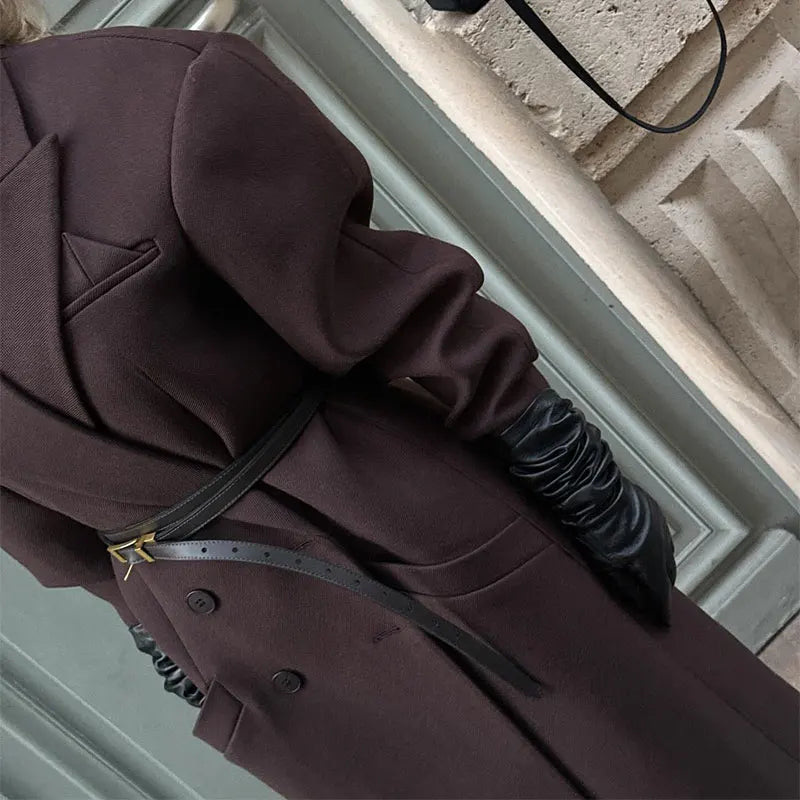 Dames Trenchcoat met Oversized Schoudervulling | Modieus en Comfortabel
