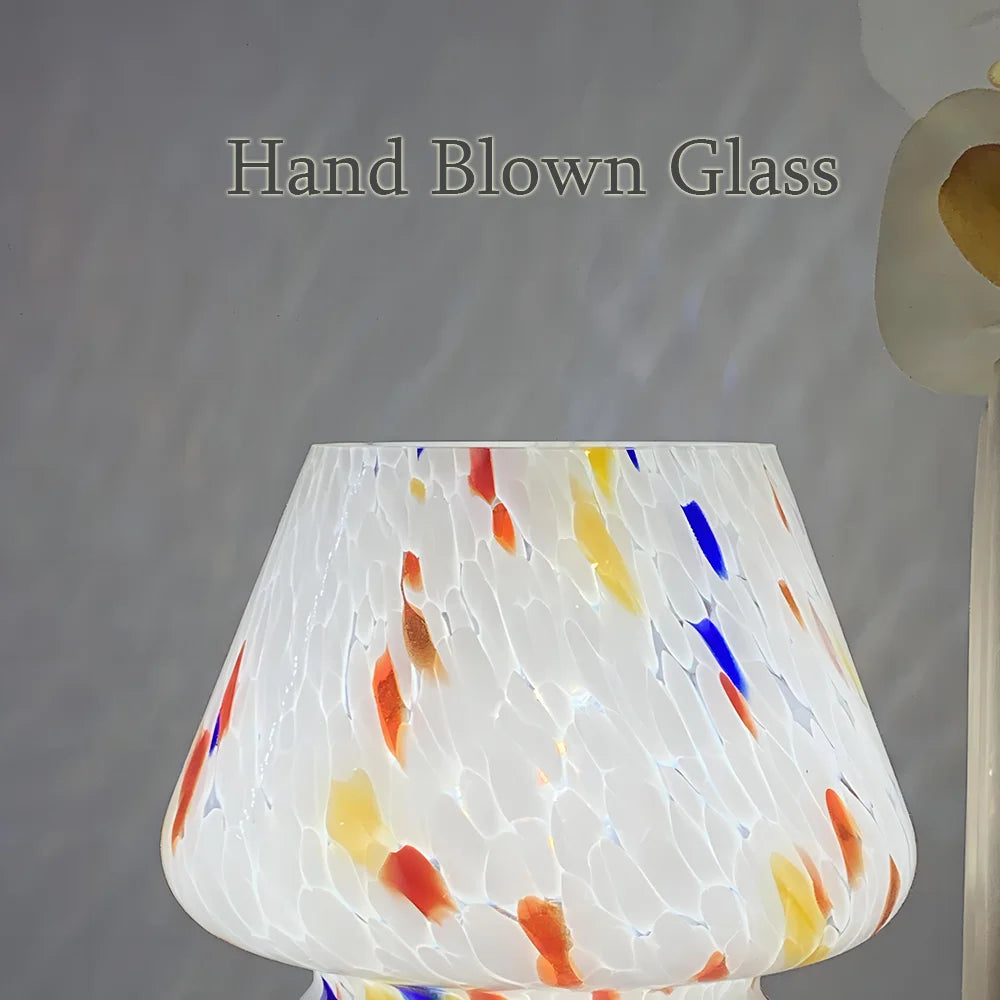 LumiMush Esthetische Glazen Paddenstoellamp met Warme Sfeerverlichting