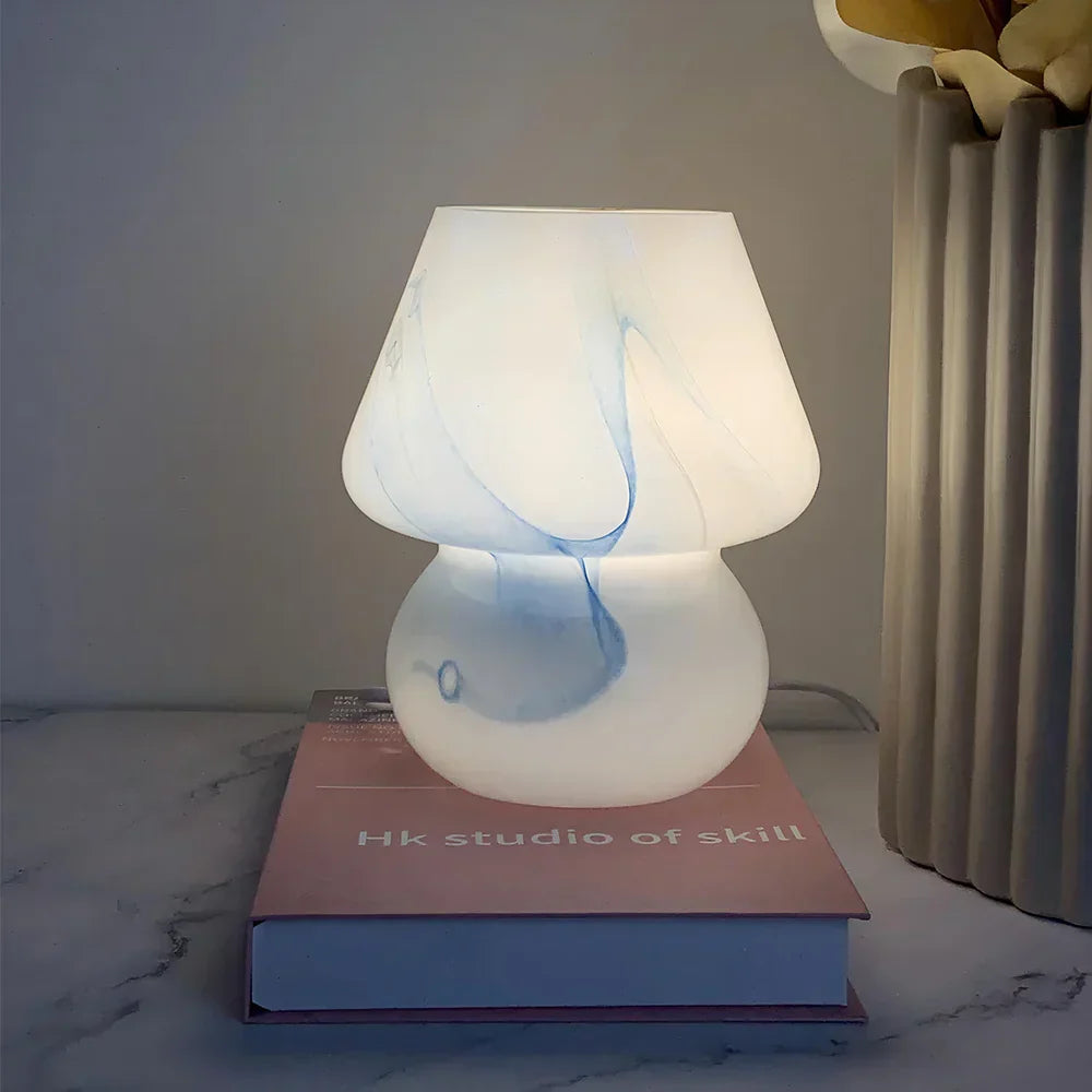 LumiMush Esthetische Glazen Paddenstoellamp met Warme Sfeerverlichting