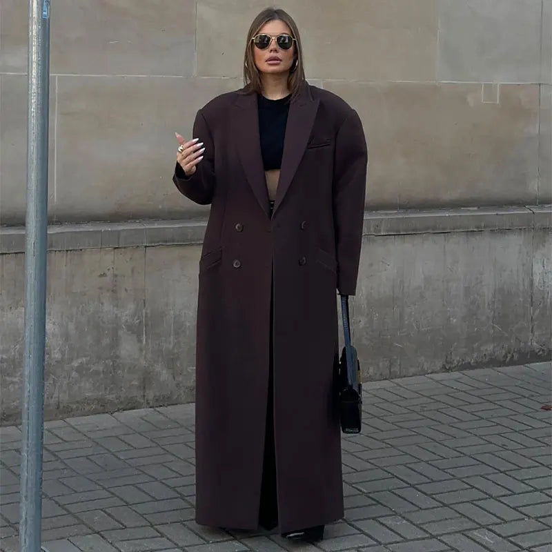 Dames Trenchcoat met Oversized Schoudervulling | Modieus en Comfortabel