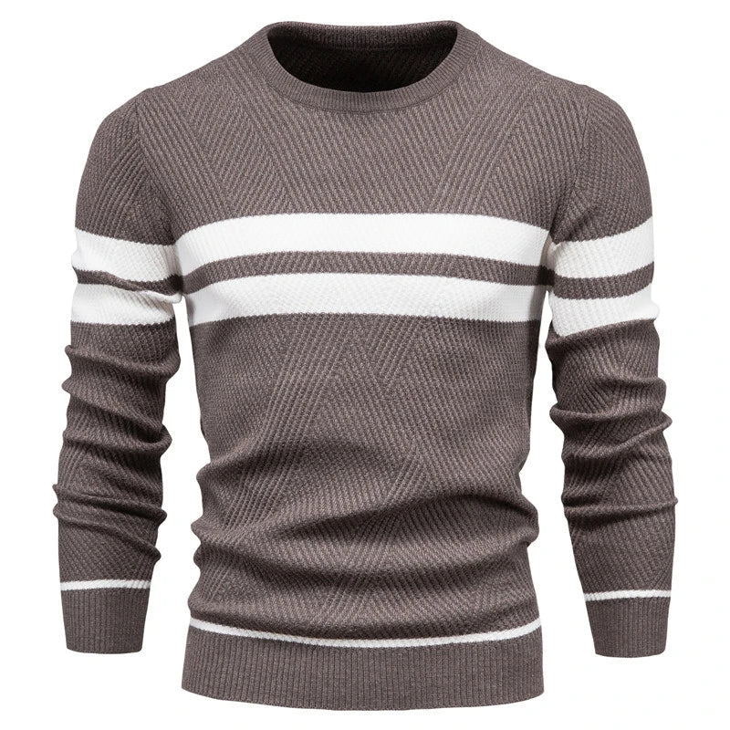 Mubilux Liam Heren warme sweater met witte strepen
