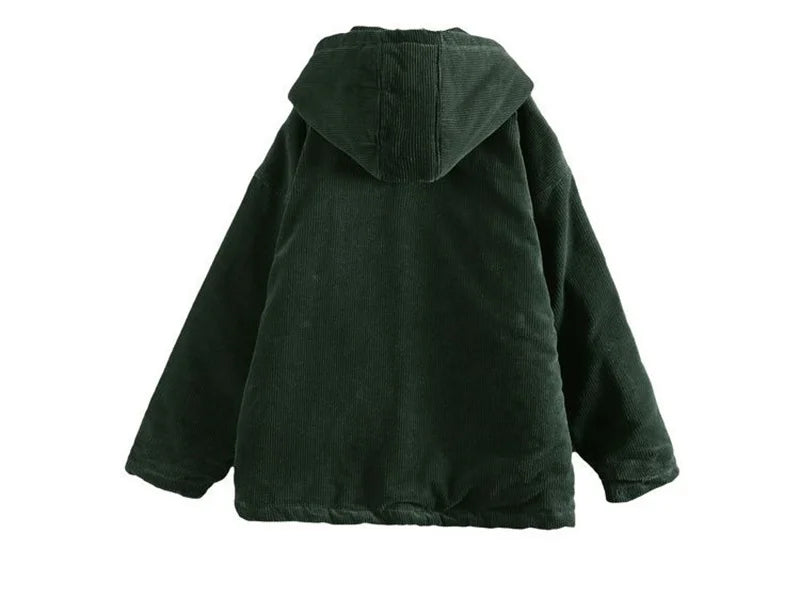 Gewatteerd Corduroy Jack met Capuchon voor Dames | Warm & Stijlvol | Heavena