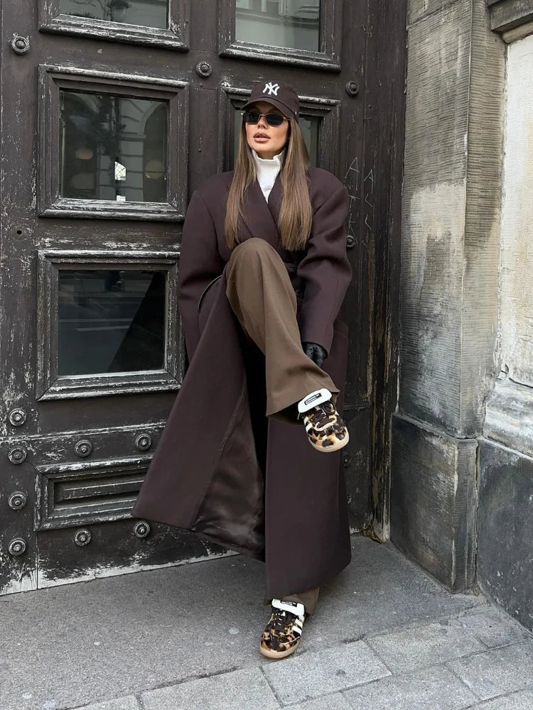 Dames Trenchcoat met Oversized Schoudervulling | Modieus en Comfortabel