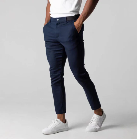 El Ejecutivo – Slim Fit Zakenbroek met Stijlvolle Details, Comfort en Klasse