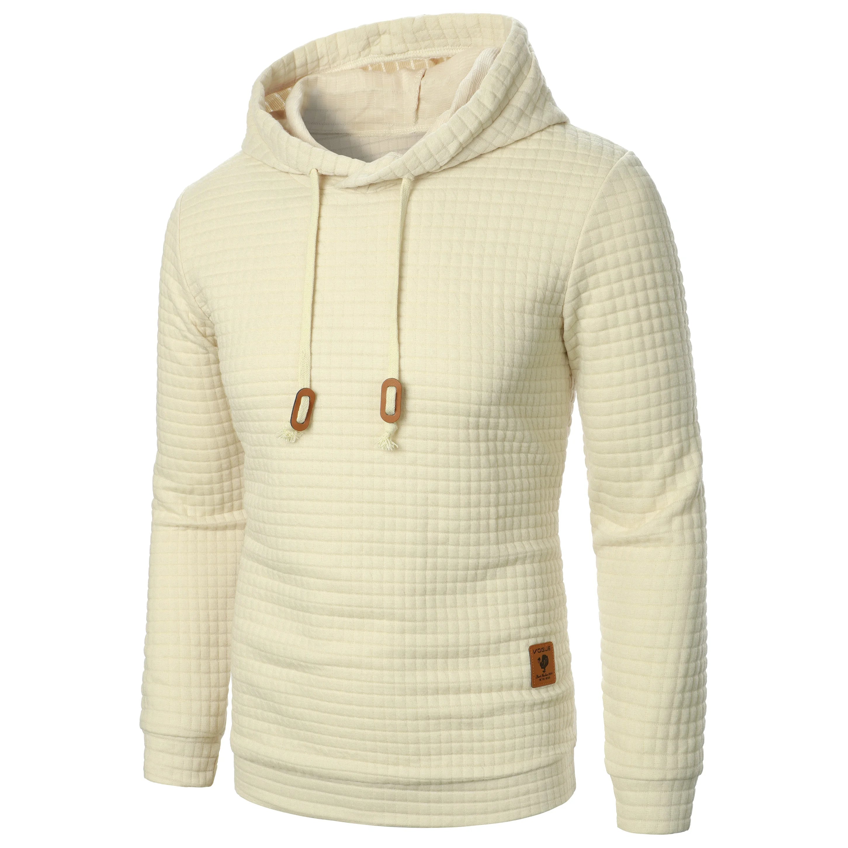 Mubilux Jacq - Heren Herfst/Winter Hoodie Sweatshirt met Jacquard Ruitpatroon, Stijlvol en Warm