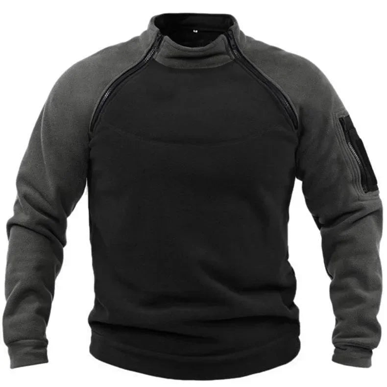 Mubilux Loi - Heren Lange Mouwen Color Block Sweatshirt met Handige Voorzak