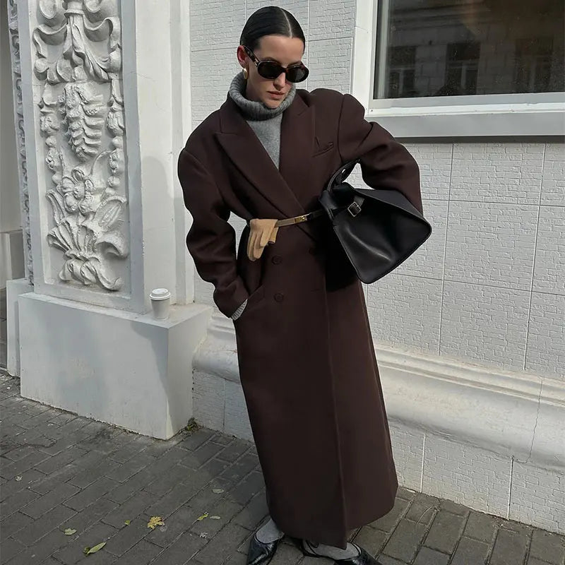 Dames Trenchcoat met Oversized Schoudervulling | Modieus en Comfortabel
