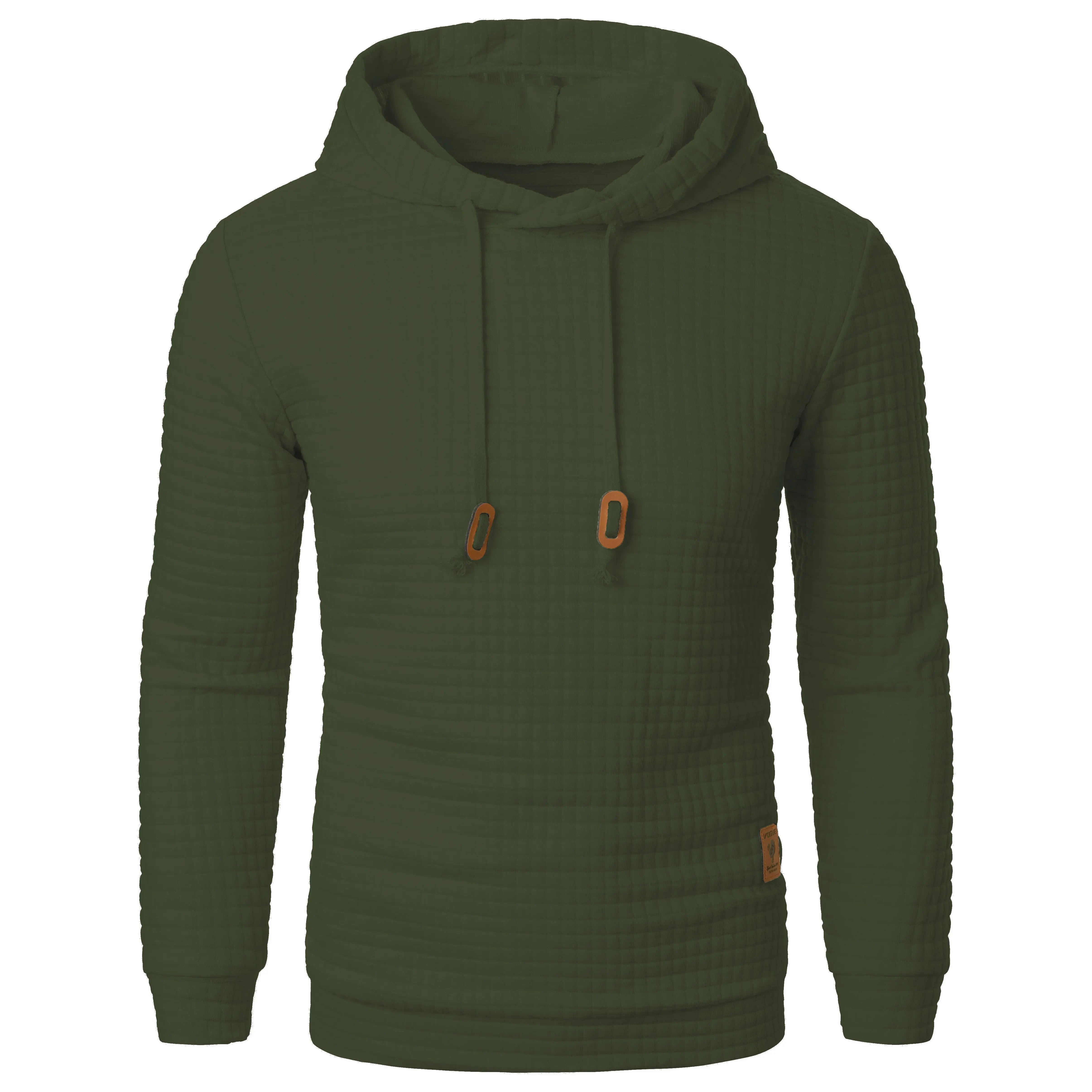 Mubilux Jacq - Heren Herfst/Winter Hoodie Sweatshirt met Jacquard Ruitpatroon, Stijlvol en Warm