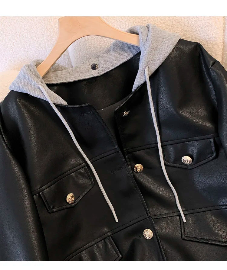 Calona | Gevoerd Leren Jack met Capuchon – Stijlvol en Comfortabel