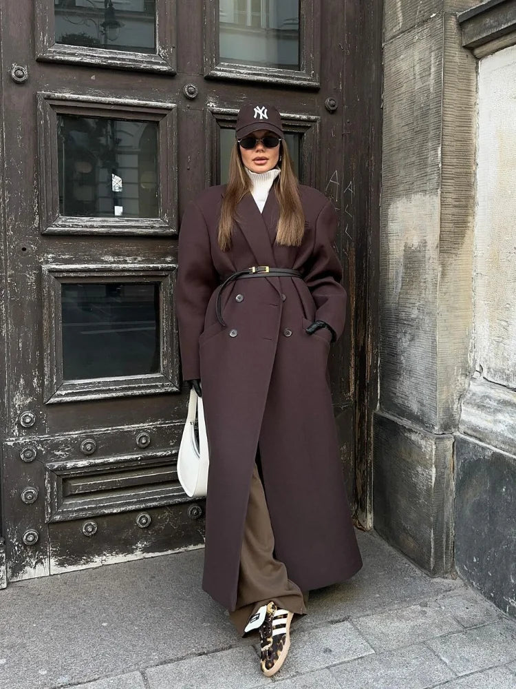 Dames Trenchcoat met Oversized Schoudervulling | Modieus en Comfortabel