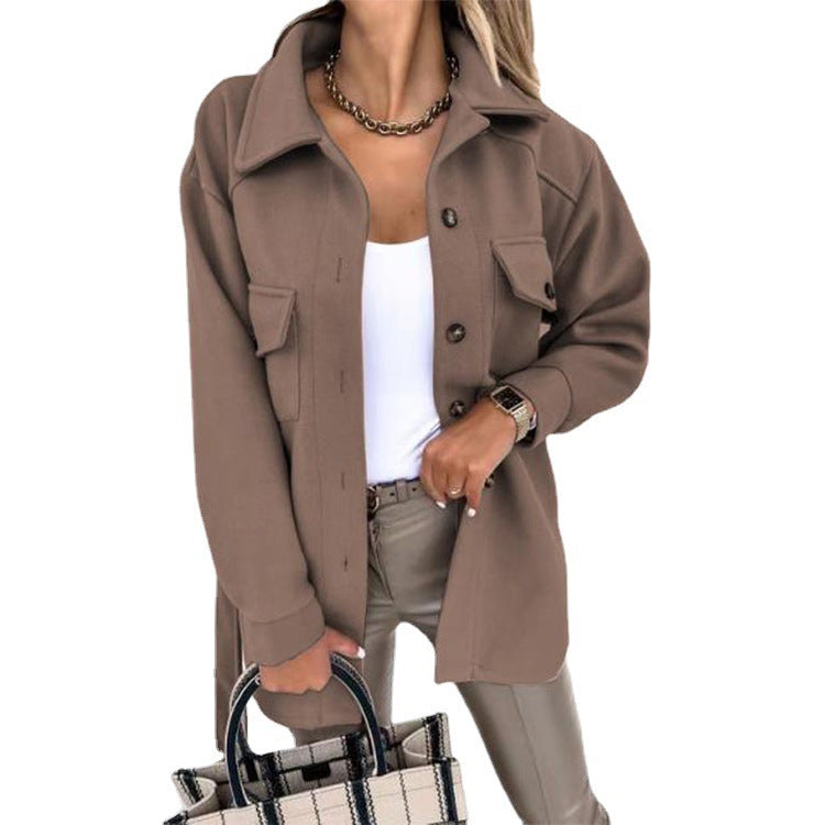 Manteau à boutons avec poches pour femmes – Manteau élégant et pratique | Milvira