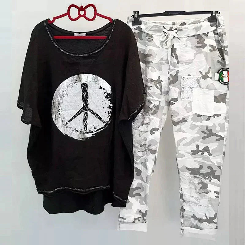 StyleFlex – Tweedelig Camouflagepak Dames – Comfort & Veelzijdigheid