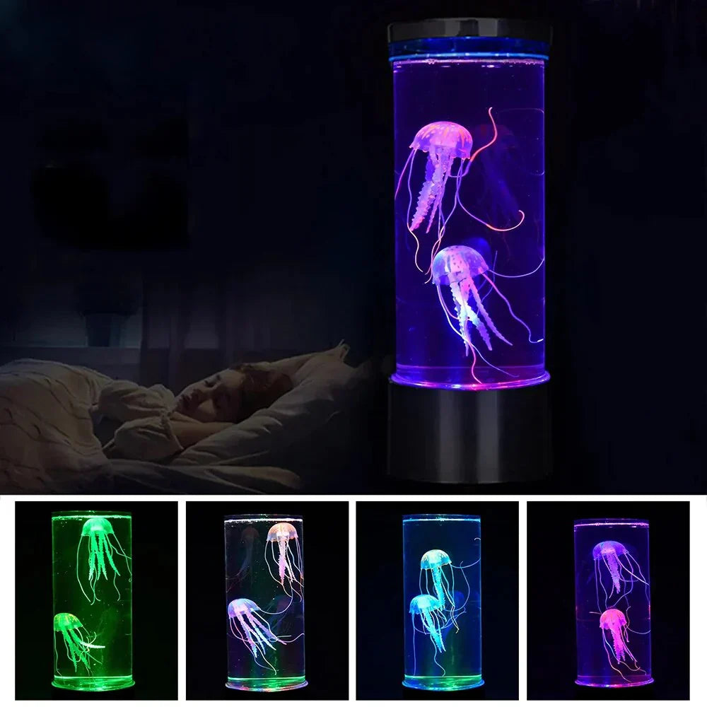 OceanGlow LED Kwallen Lava Lamp - Kalmerende Kleuren voor Elke Ruimte