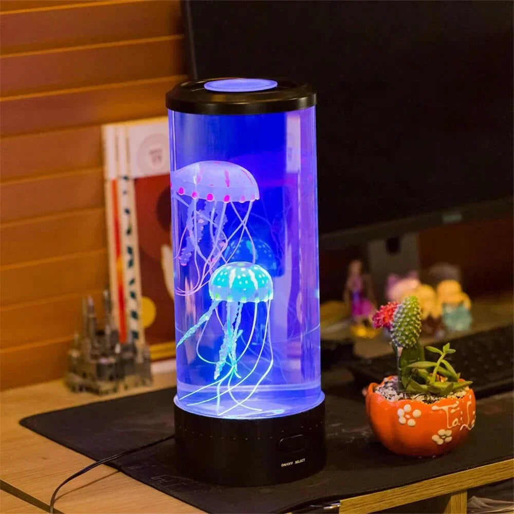 OceanGlow LED Kwallen Lava Lamp - Kalmerende Kleuren voor Elke Ruimte