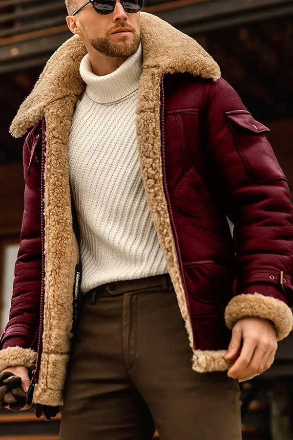 Lenz | Camel Stijlvol Vliegend Leren Jack voor Heren | Luxe en Comfort