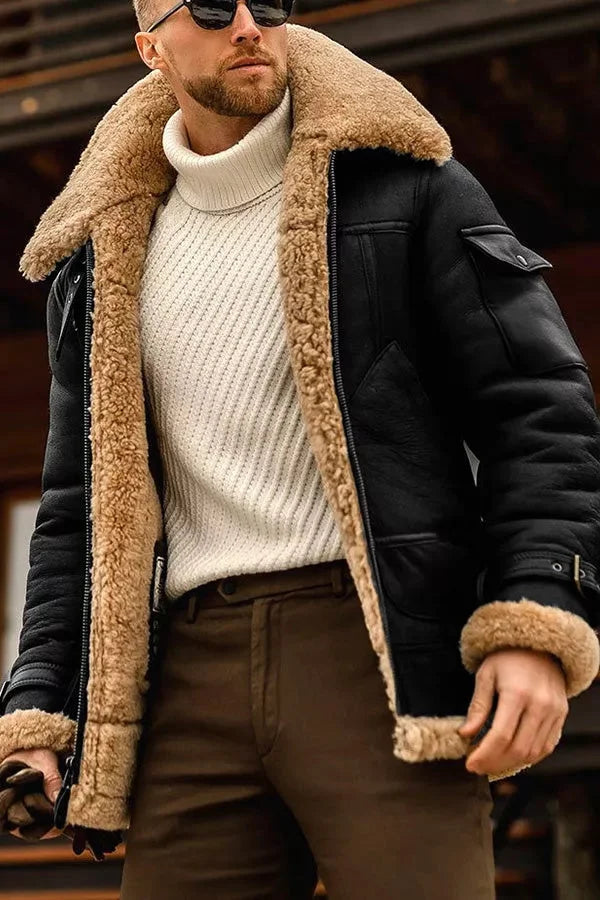 Lenz | Camel Stijlvol Vliegend Leren Jack voor Heren | Luxe en Comfort