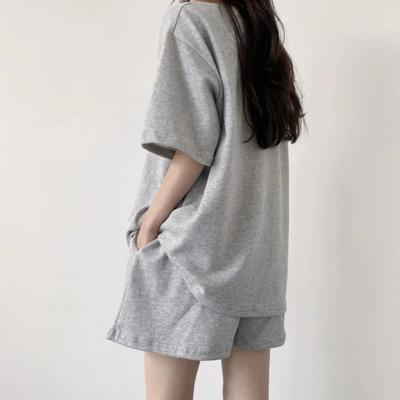Zomerse Cotton Bear Short Set | Stijlvolle en Comfortabele Zomermode