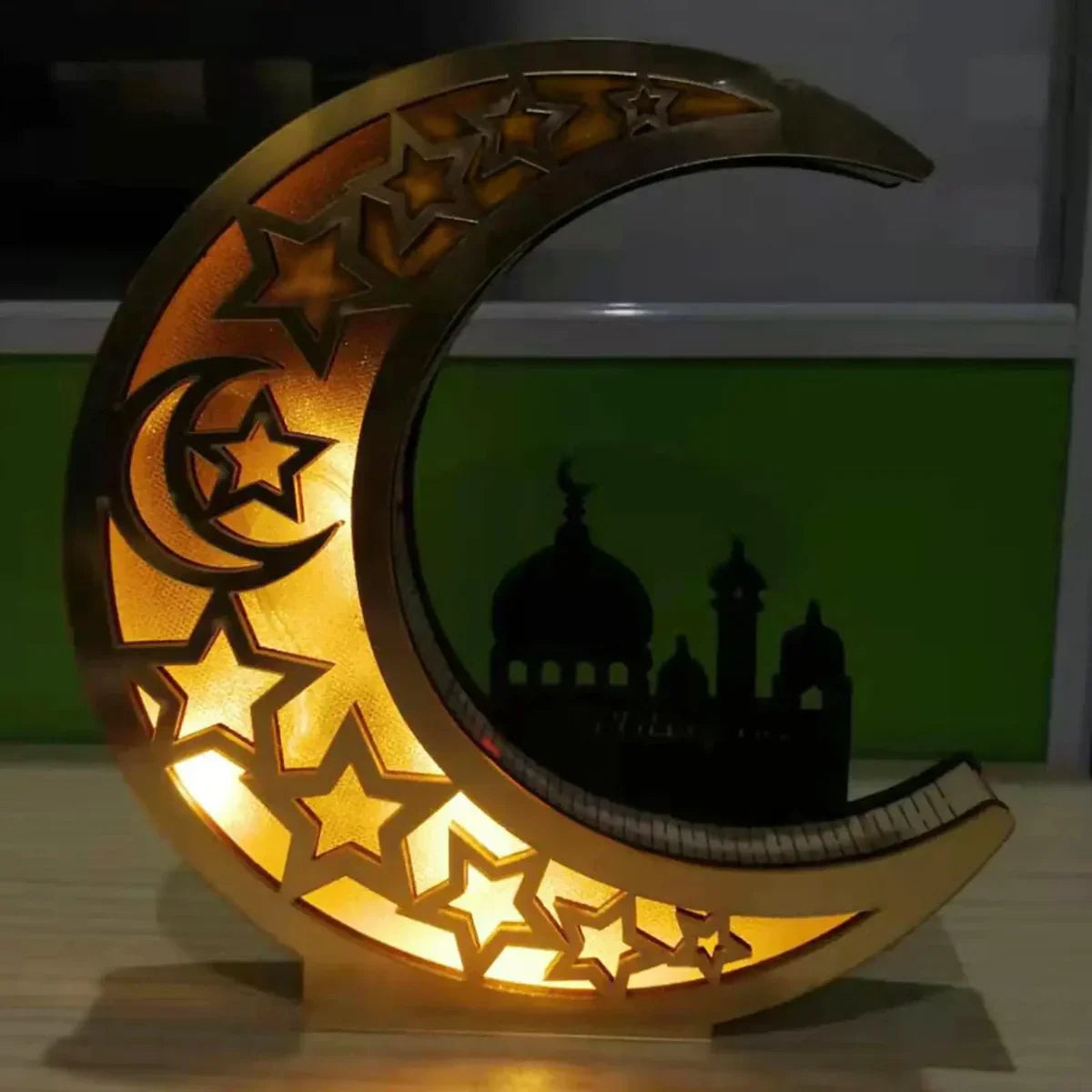 LunarShine Maanvormige LED Lamp - Feestverlichting voor Eid & Ramadan