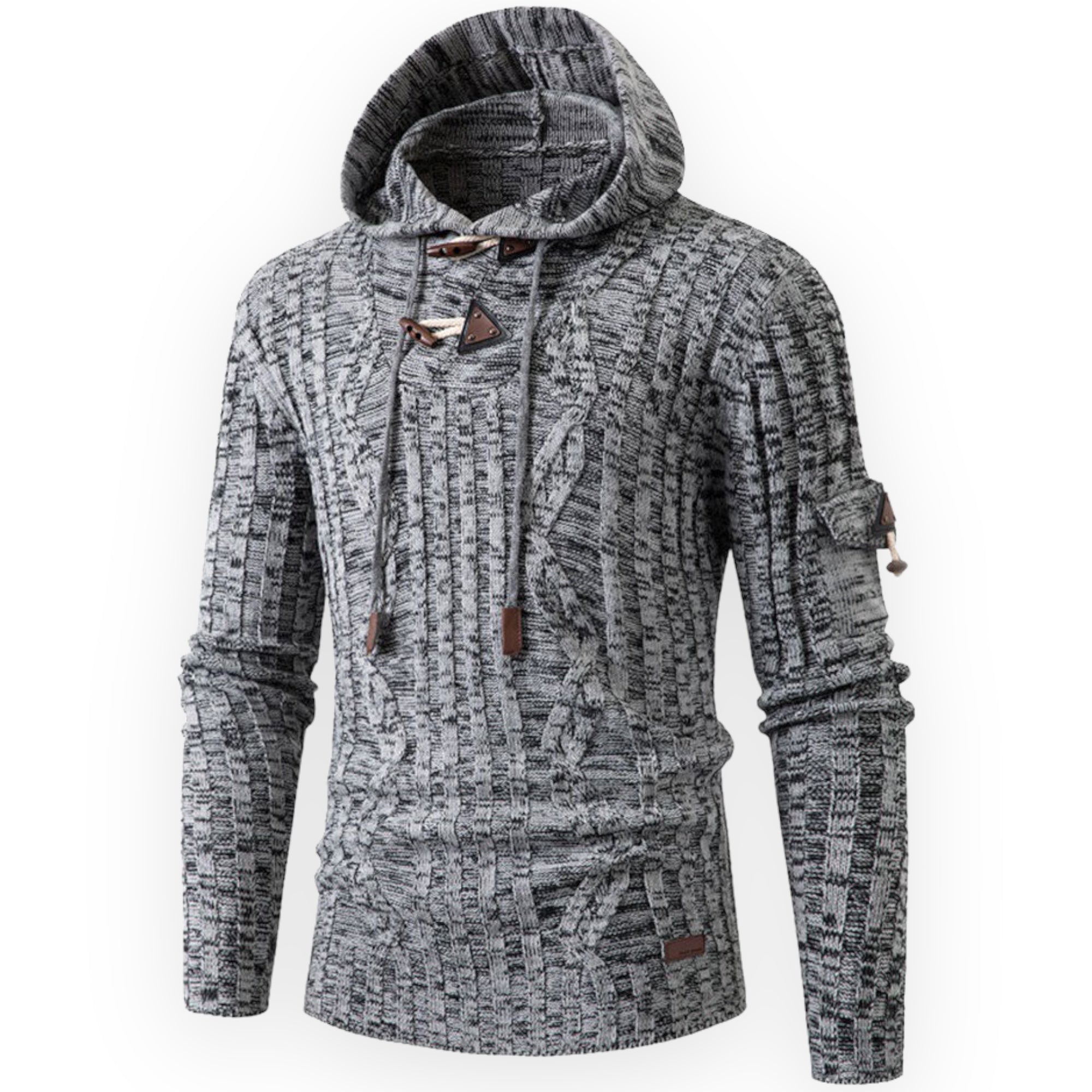 Mubilux Kram Heren Gebreide Trui met Capuchon voor Casual en Actieve Dagen