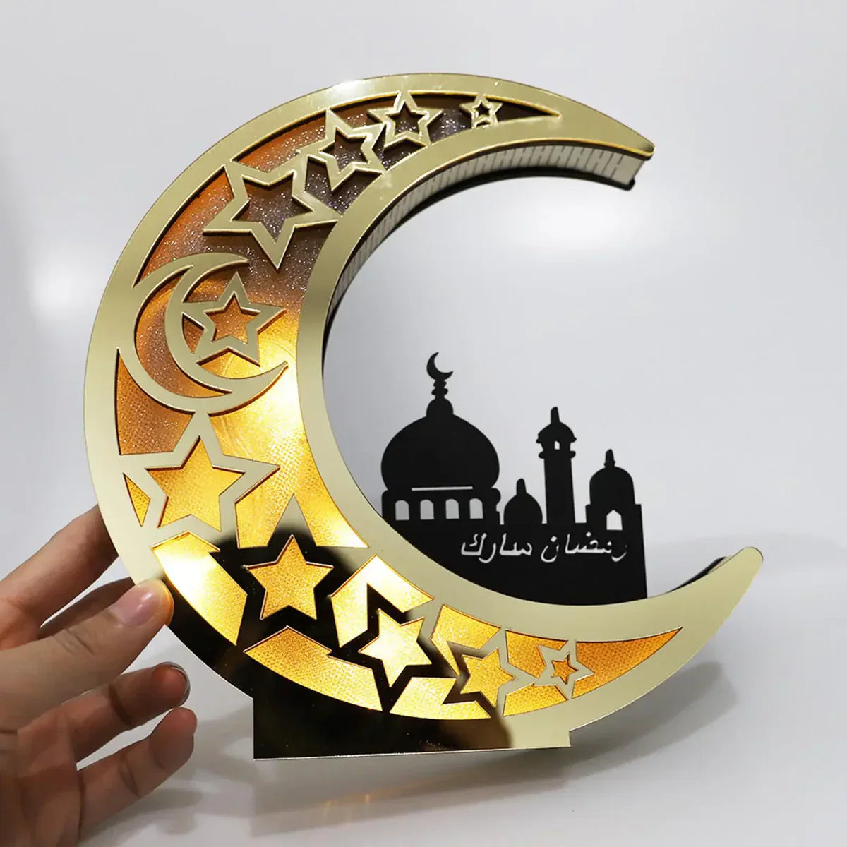 LunarShine Maanvormige LED Lamp - Feestverlichting voor Eid & Ramadan