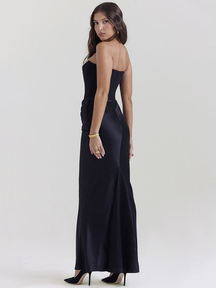 Emilia Women's Midi Dress | Elegant Strapless Design, Perfect for Bodas y Fiestas 2