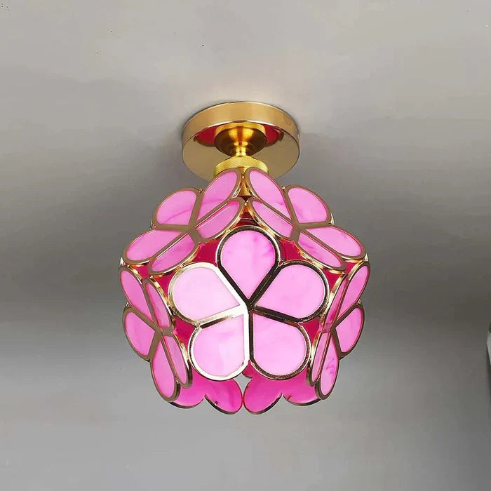 Mubilux BloomGlow | Élégant plafonnier en verre avec des fleurs pour embellir votre espace avec un style intemporel