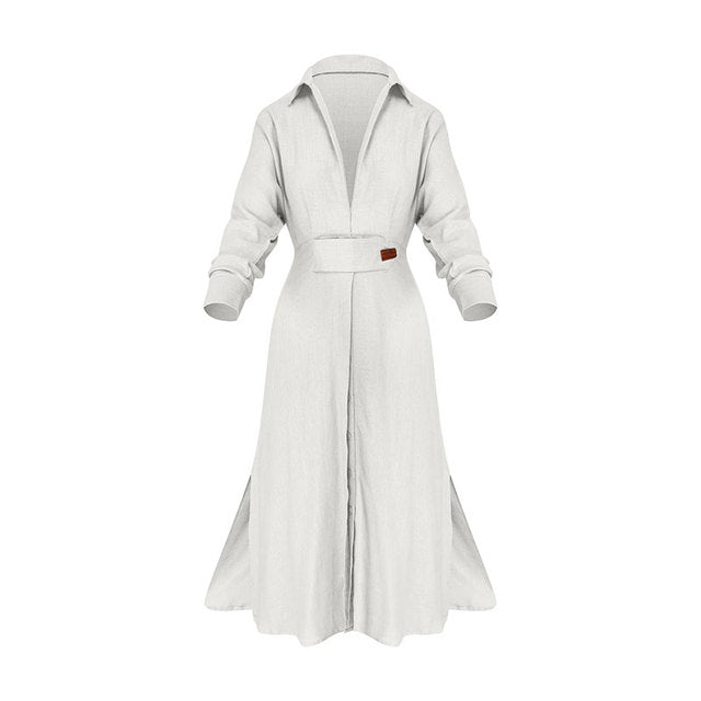 Leona – Elegante jurk met knoopsluiting voor elke gelegenheid Korte beschrijving: