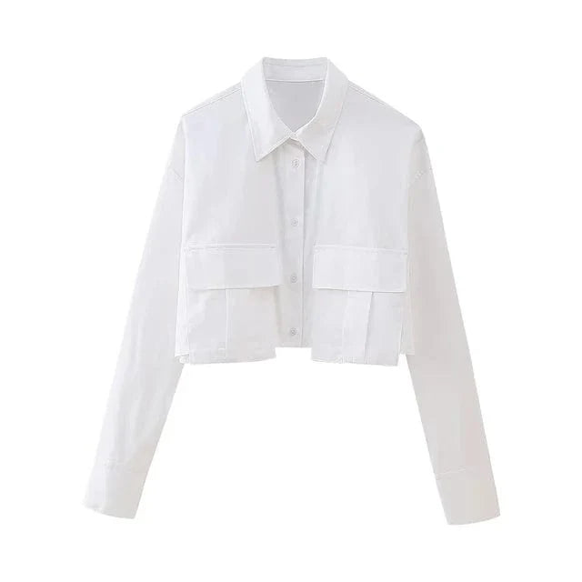 Zayala Crop Blouse – Minimalistisch, Stijlvol & Veelzijdig