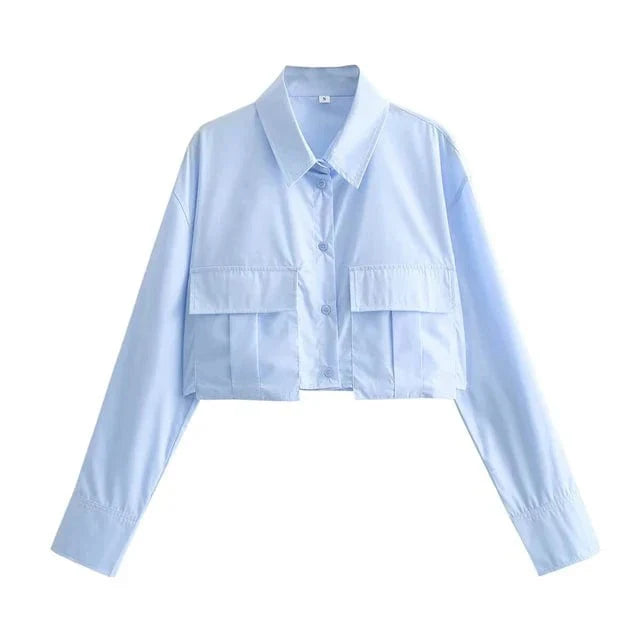 Zayala Crop Blouse – Minimalistisch, Stijlvol & Veelzijdig