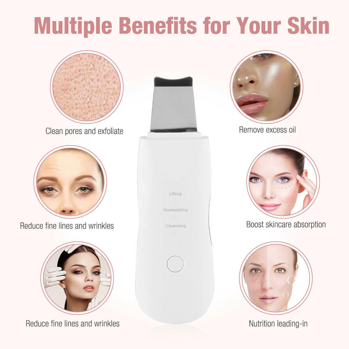 Mubilux Ultrasone Nettoyeur de Peau Machine de Nettoyage Profond du Visage