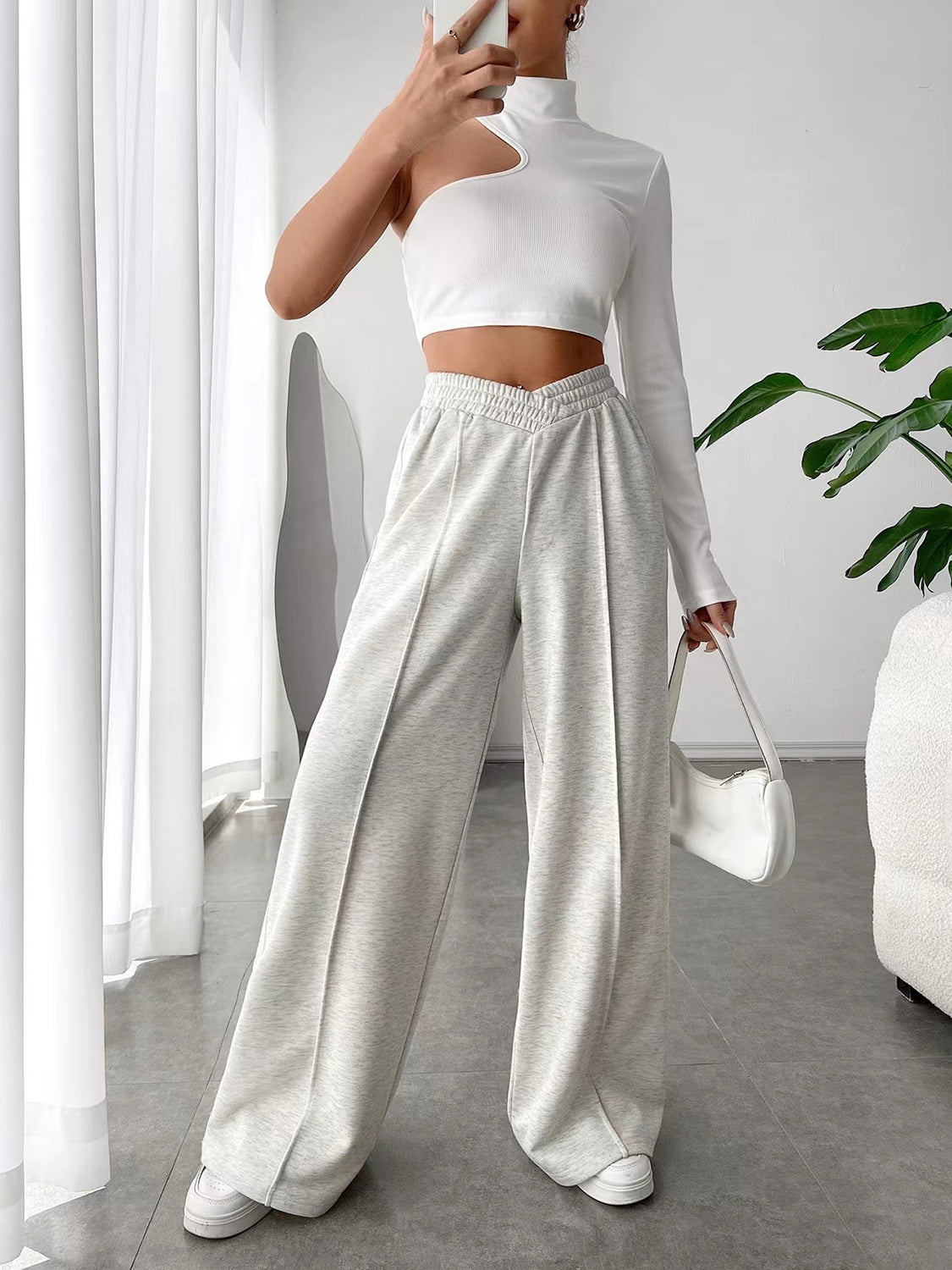 Elastische Taille Wijde Broek met Pockets - Comfort en Stijl