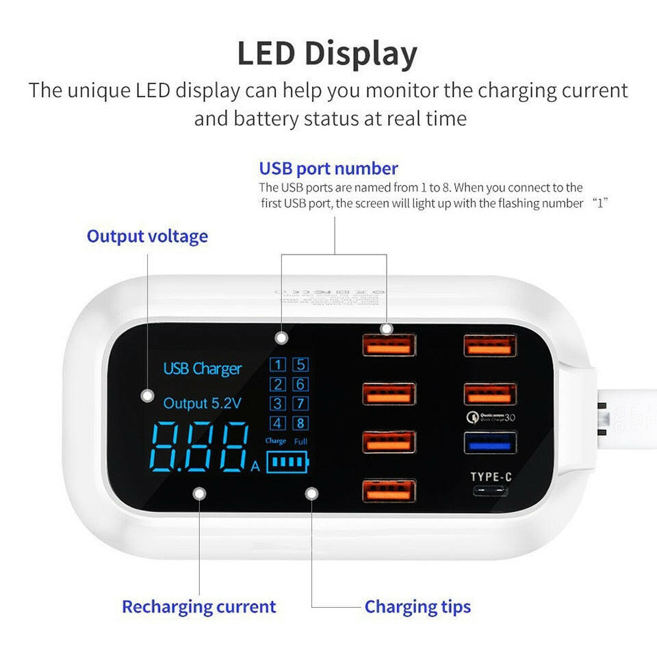 Station de charge USB mince Mubilux Quick Charge 3.0