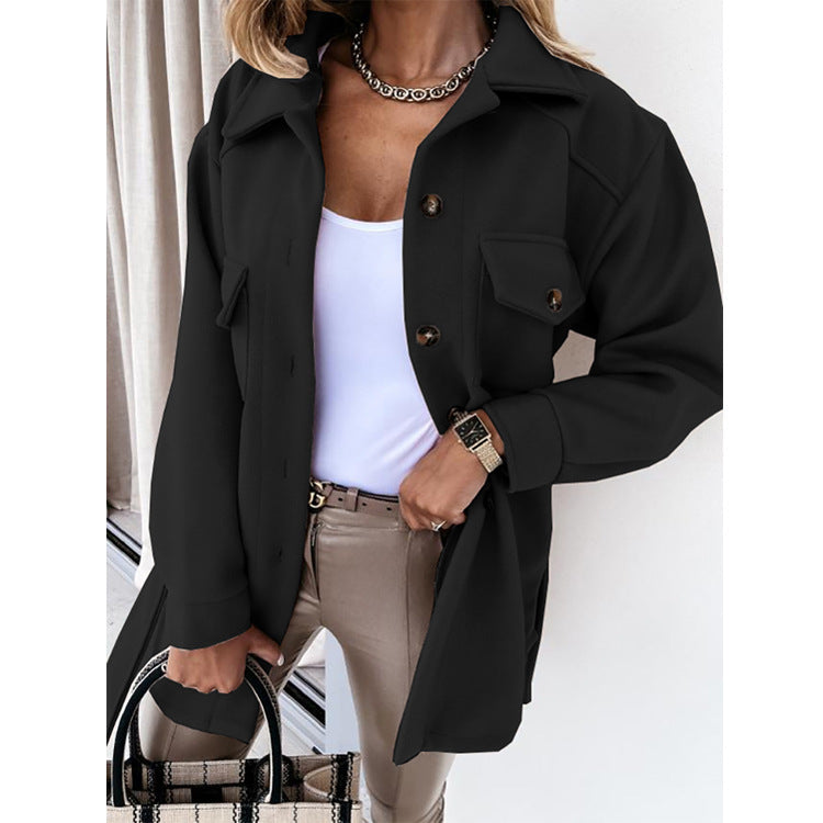 Manteau à boutons avec poches pour femmes – Manteau élégant et pratique | Milvira